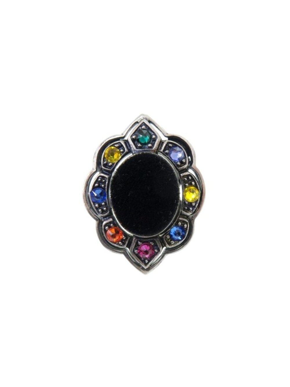 Gucci Volume Ring Velvet Color Stone Metal Black